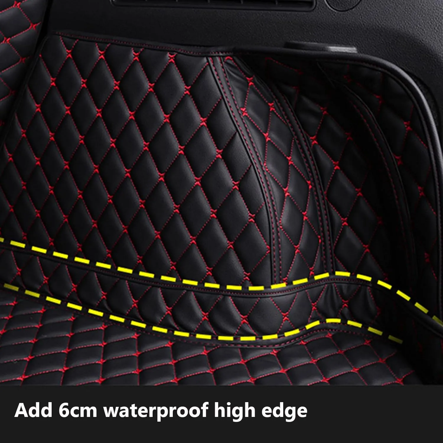 Car Boot Liner Mat for Mitsubishi Outlander EX 2010-2012 Full Coverage Leather Car Boot Protector Waterproof Boot Liner Interior Accessories,E