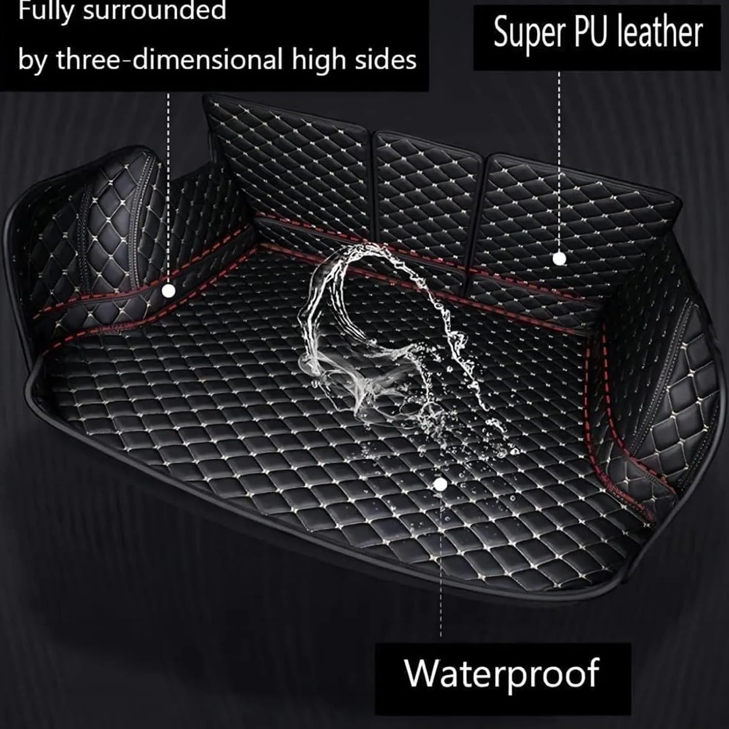 Car Boot Liner Mat for Suzuki Swift 2005-2012 Full Coverage Leather Car Boot Protector Waterproof Boot Liner Interior Accessories,E