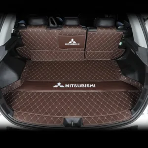Car Boot Liner Protector for Mitsubishi Outlander Seven Seats 2013 2014 2015 2016, Resistant Easy to Install Premium Car Accessory,B Brown