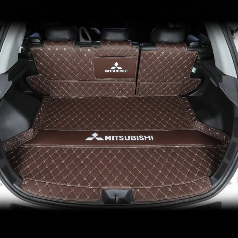 Car Boot Liner Protector for Mitsubishi Outlander Seven Seats 2013 2014 2015 2016, Resistant Easy to Install Premium Car Accessory,B Brown