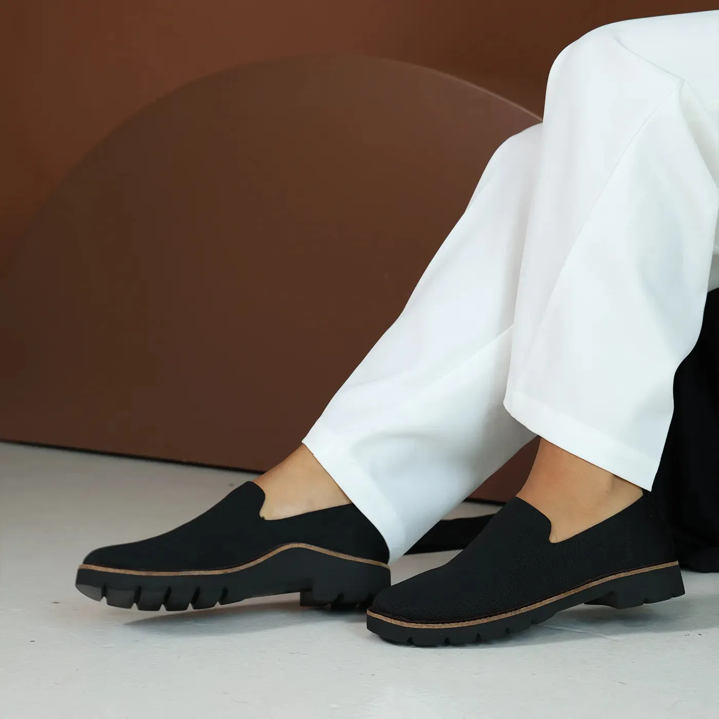 Chloe Women Slip On Loafers Black