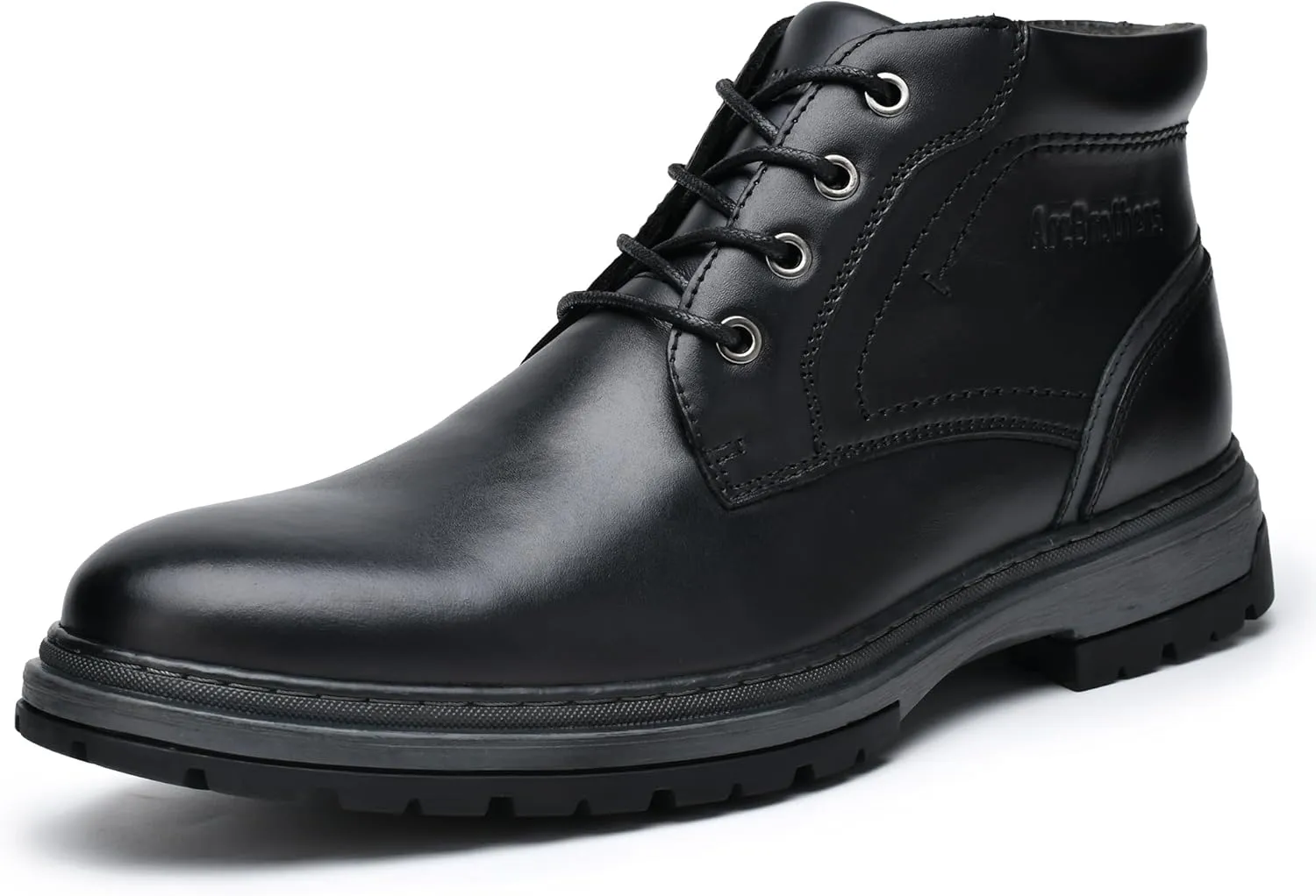 Chukka Boots for Men - Brown Leather Casual Boots - Ankle-High Lace-Up - Size 9