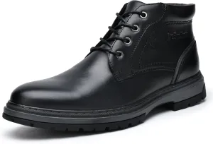 Chukka Boots for Men - Brown Leather Casual Boots - Ankle-High Lace-Up - Size 9