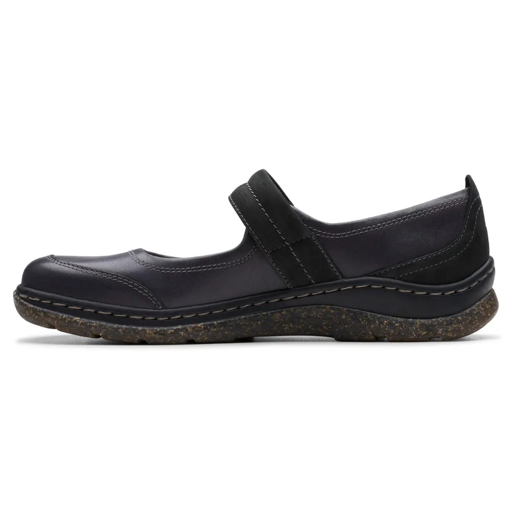 Clarks Orlene Jane Black Leather Shoe (Women's)