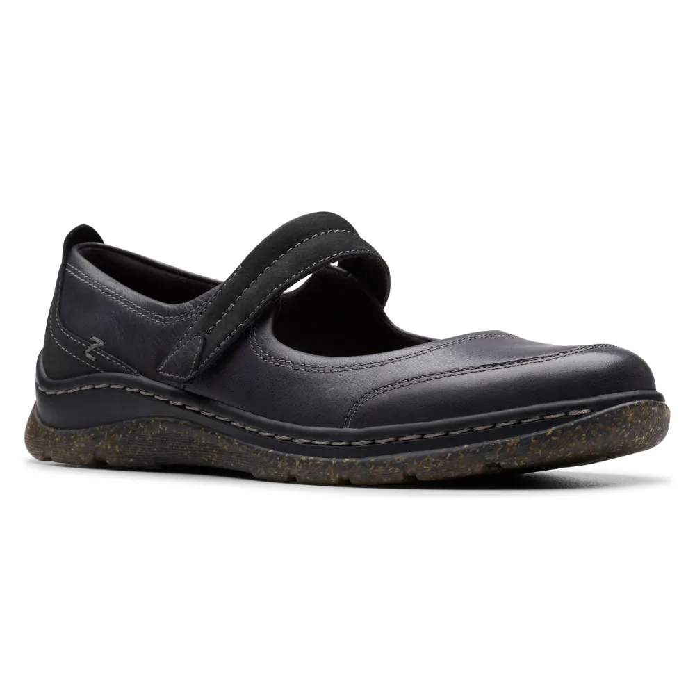 Clarks Orlene Jane Black Leather Shoe (Women's)