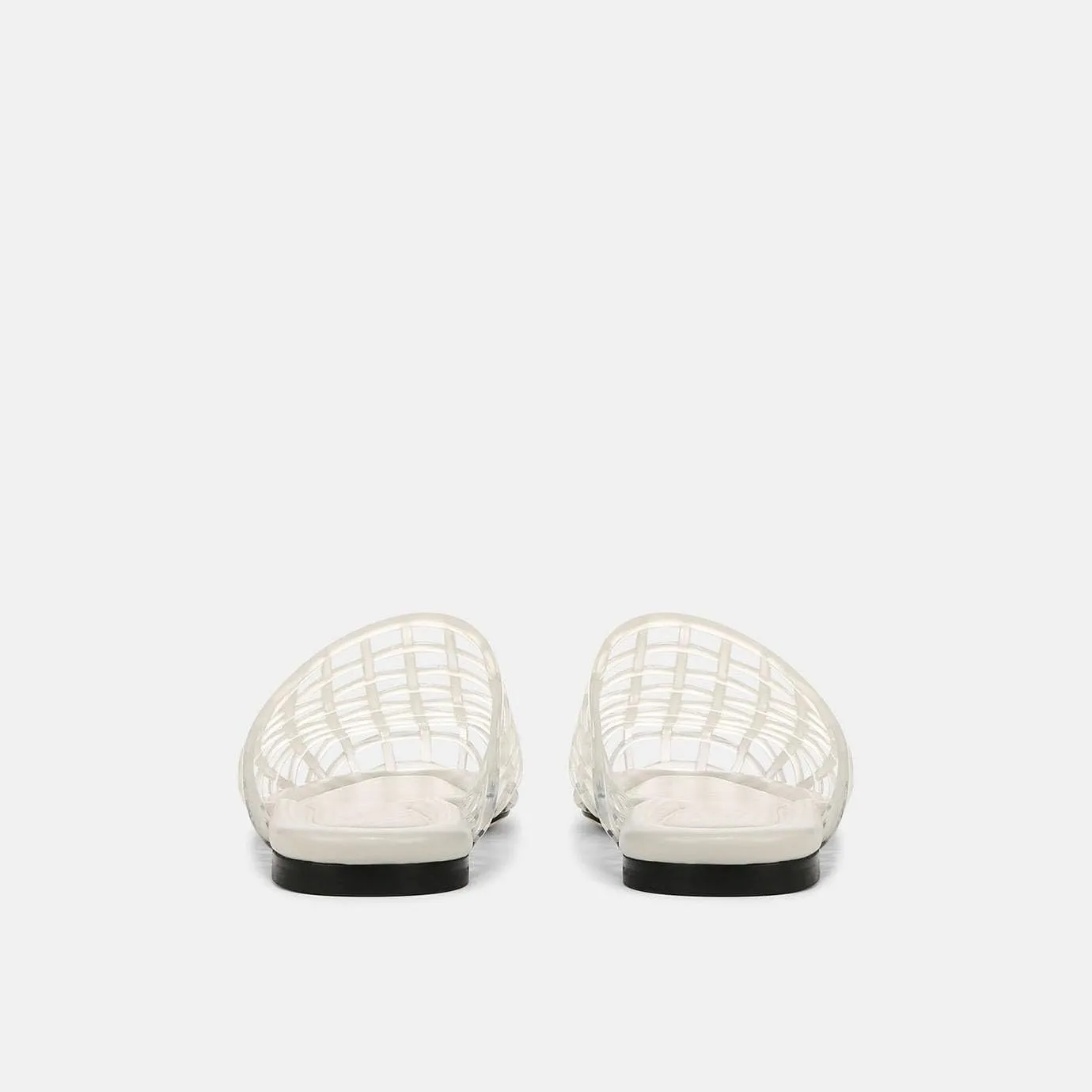 Clear Jelly Flats for Women Closed Toe Mesh Hollow Jellies Mule Sandals Slip On Jelly Slides Casual Comforatable Summer Beach Slipper Sandals