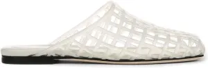 Clear Jelly Flats for Women Closed Toe Mesh Hollow Jellies Mule Sandals Slip On Jelly Slides Casual Comforatable Summer Beach Slipper Sandals