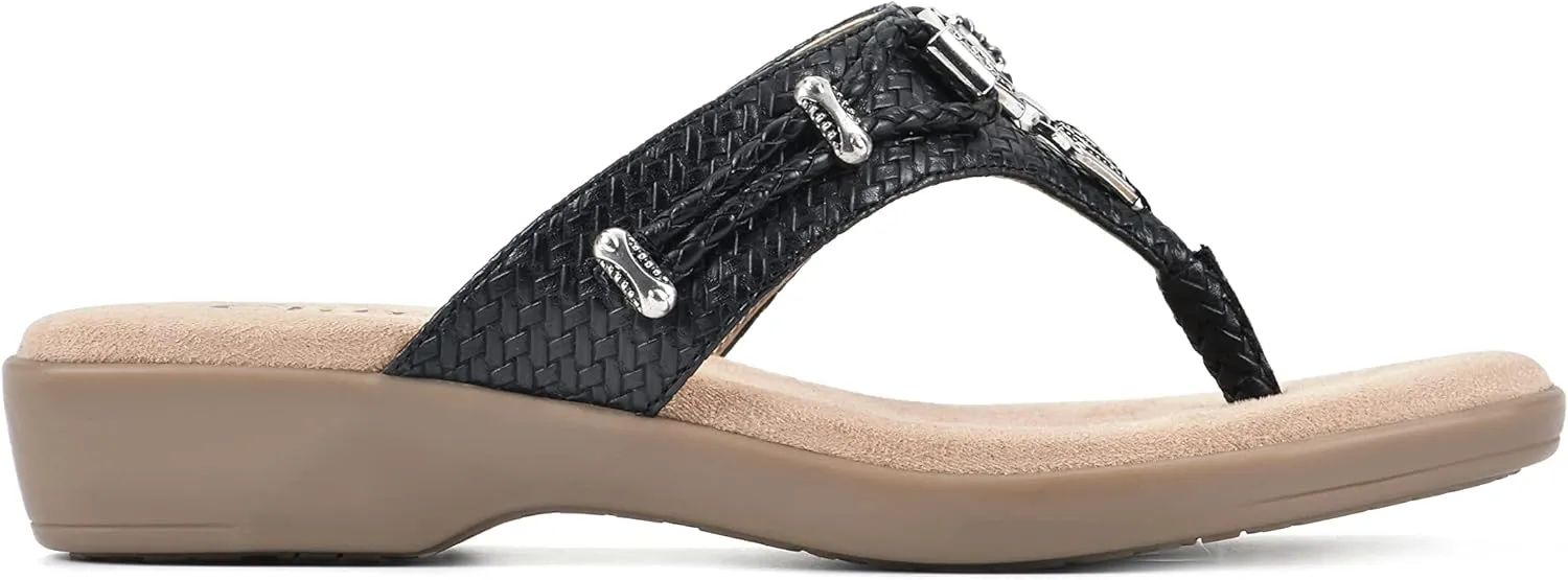 CLIFFS BY WHITE MOUNTAIN Women's Bailee Cushioned Flip Flop Sandal