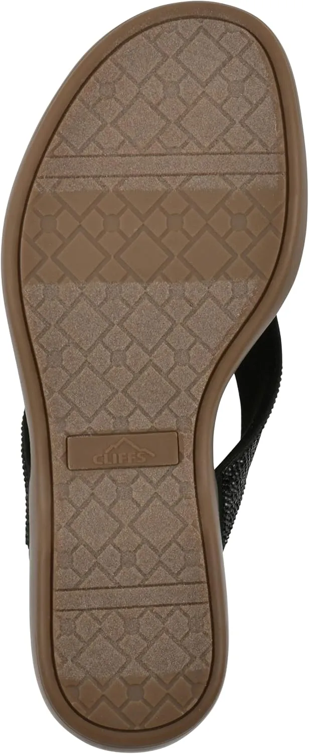 CLIFFS BY WHITE MOUNTAIN Women's Becharm Rhinestoned Thong Sandal