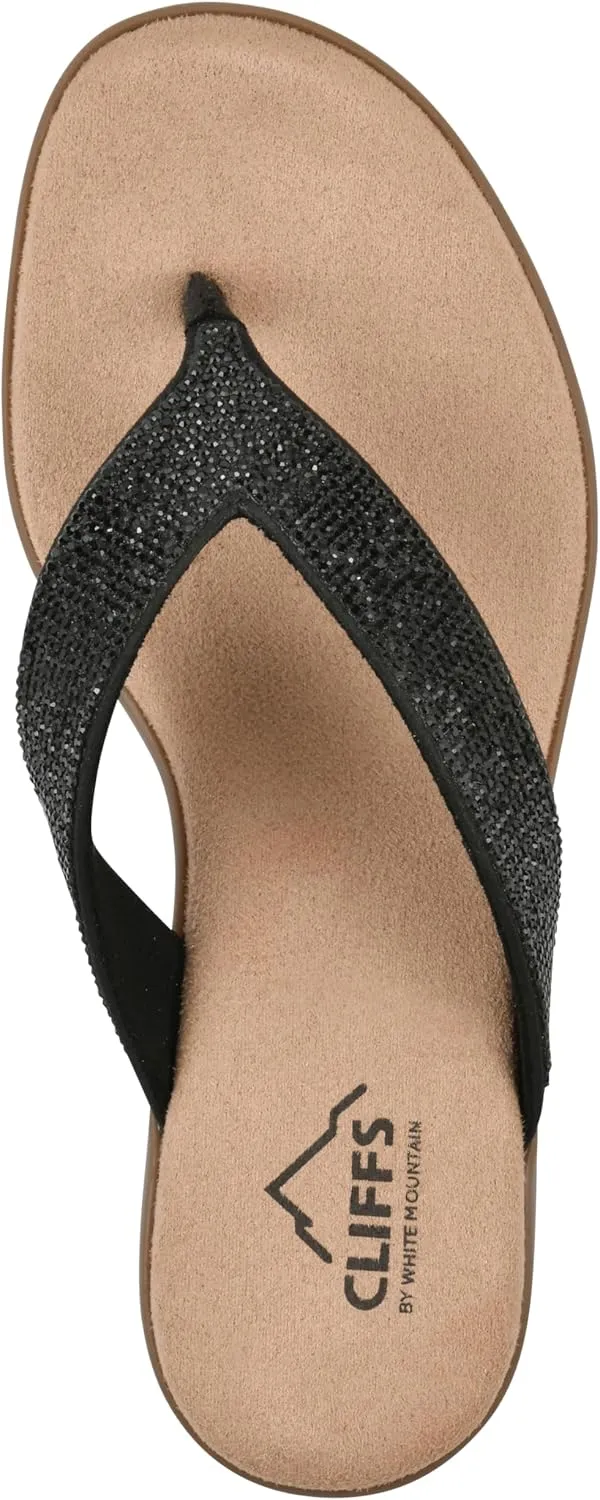 CLIFFS BY WHITE MOUNTAIN Women's Becharm Rhinestoned Thong Sandal
