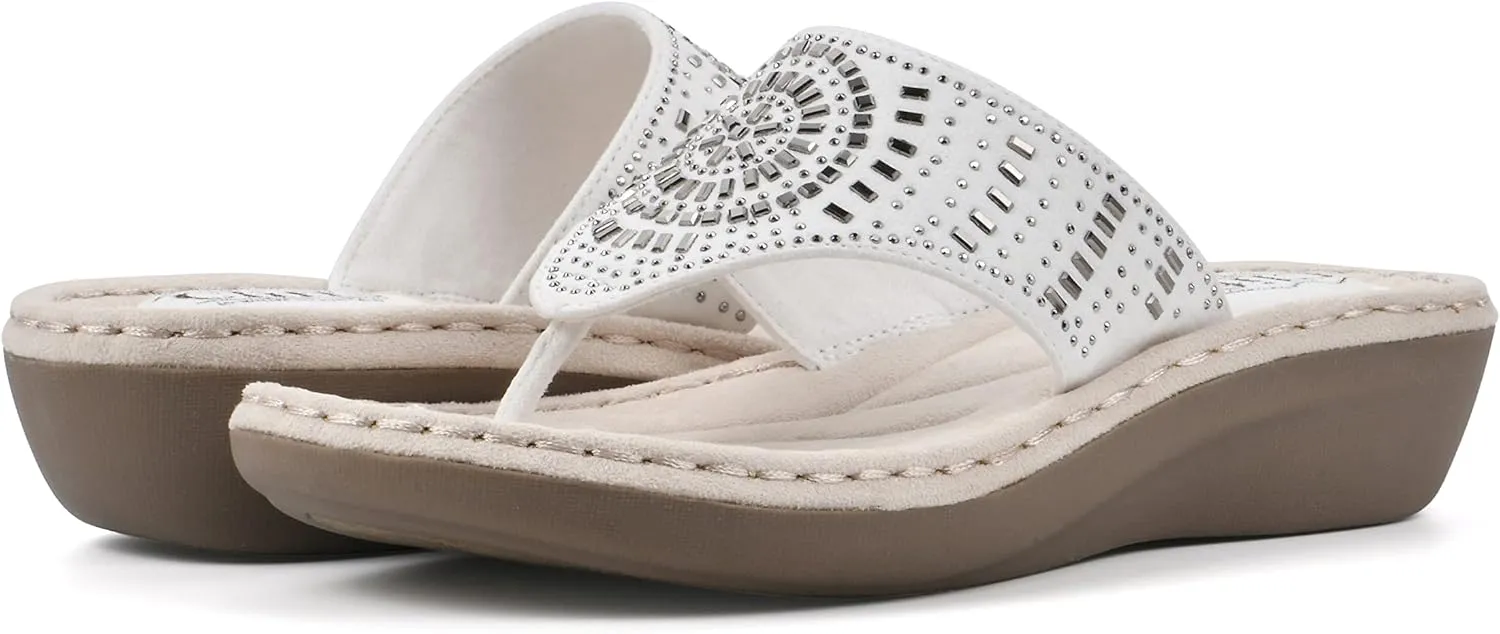 CLIFFS BY WHITE MOUNTAIN Women's Cienna Mini Wedge Flip Flop Sandal