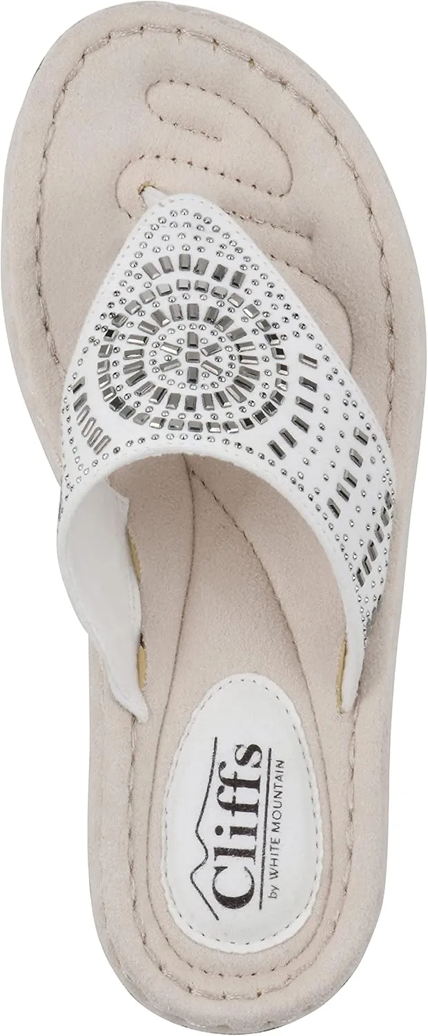 CLIFFS BY WHITE MOUNTAIN Women's Cienna Mini Wedge Flip Flop Sandal