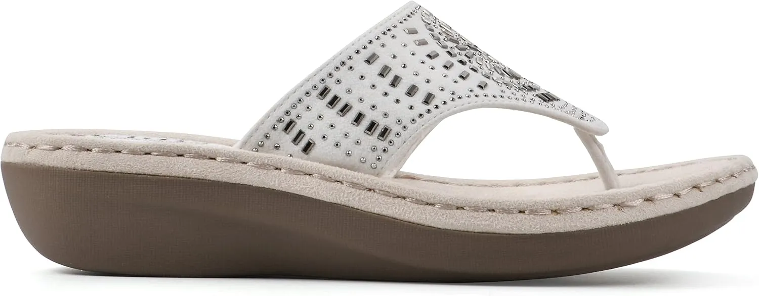 CLIFFS BY WHITE MOUNTAIN Women's Cienna Mini Wedge Flip Flop Sandal