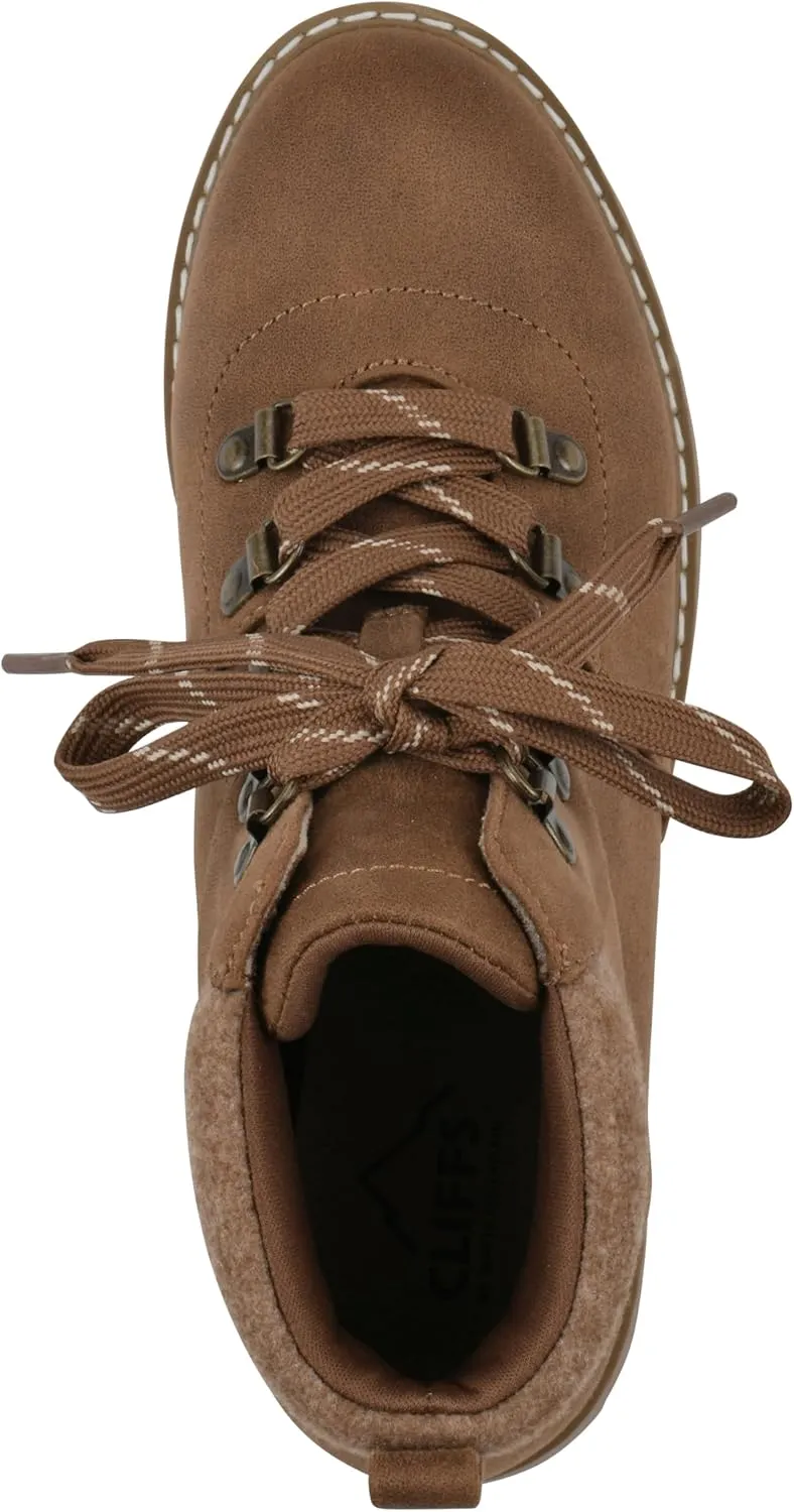 CLIFFS BY WHITE MOUNTAIN Women's Connie Cushioned Lace-Up City Hiker Ankle Boot