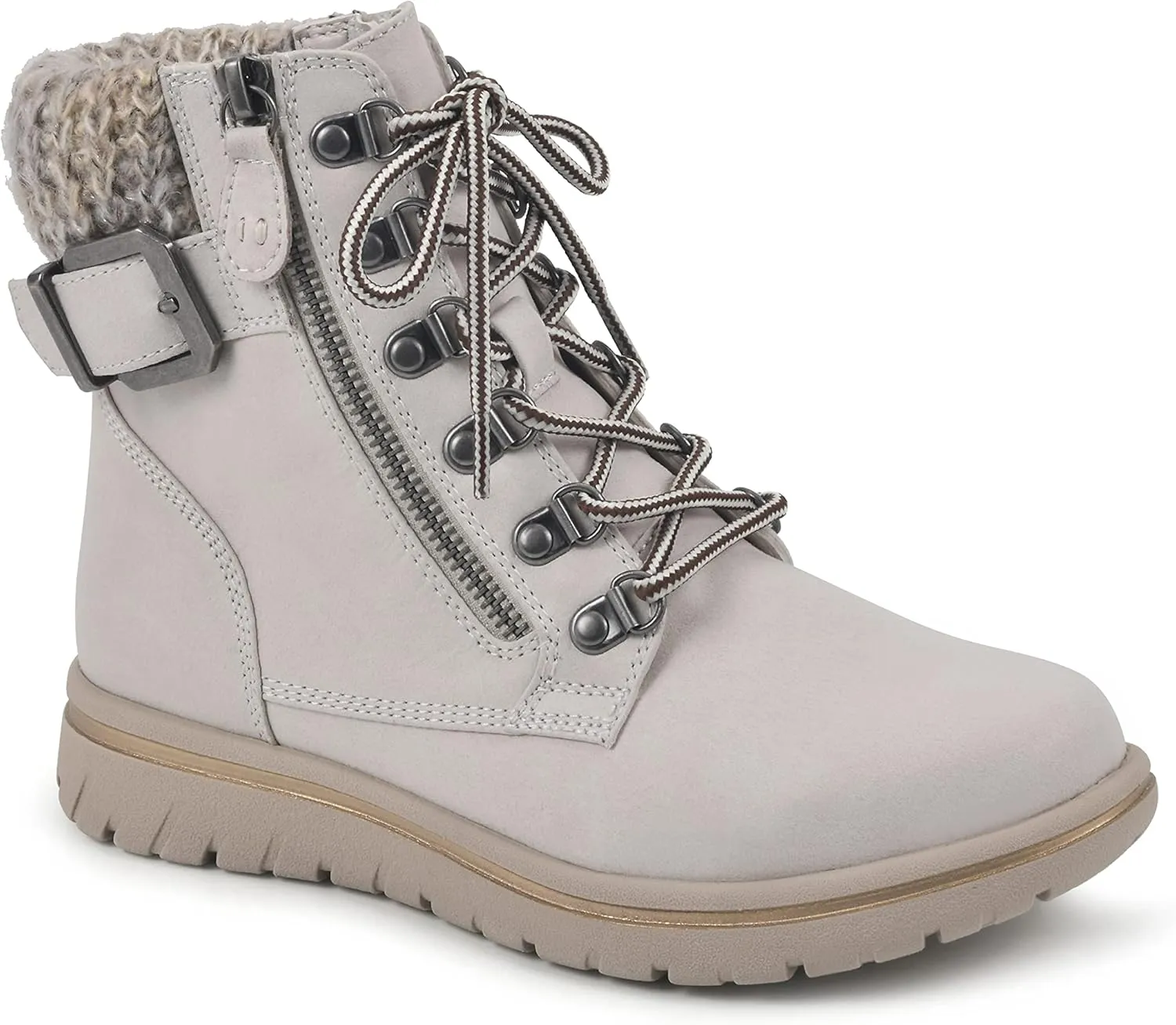 CLIFFS BY WHITE MOUNTAIN Women's Hearty Cushioned Lace-Up City Hiker Ankle Boot