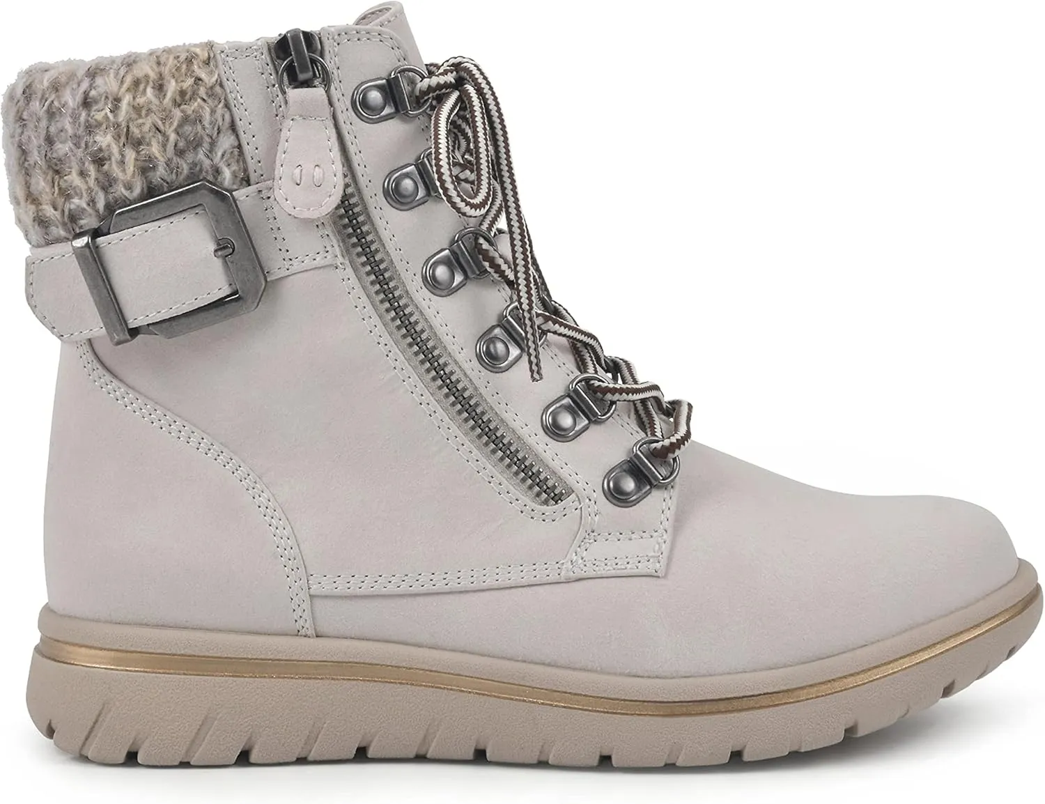 CLIFFS BY WHITE MOUNTAIN Women's Hearty Cushioned Lace-Up City Hiker Ankle Boot