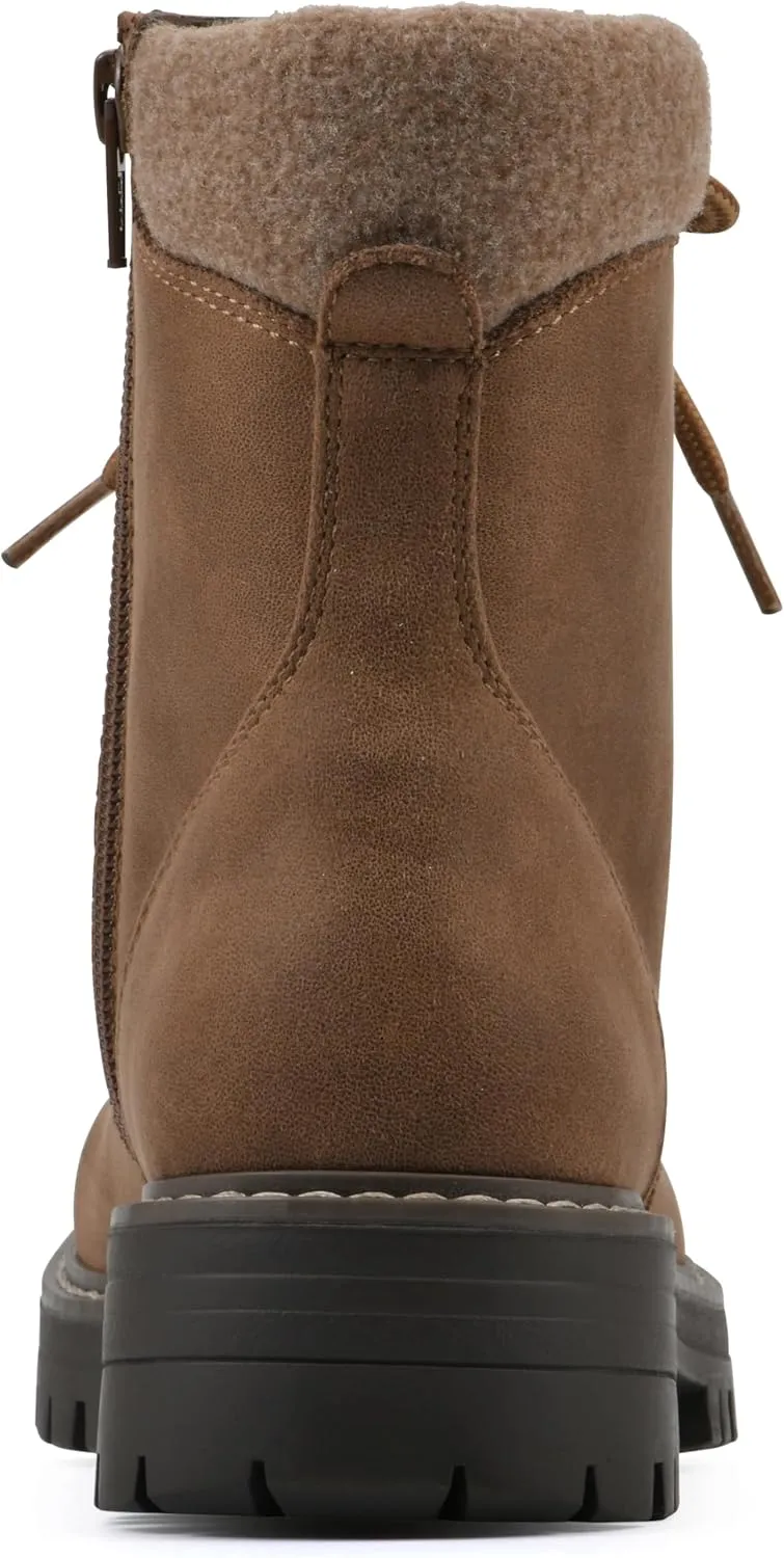 CLIFFS BY WHITE MOUNTAIN Women's Milos Cushioned Lace-Up City Hiker Ankle Bootie