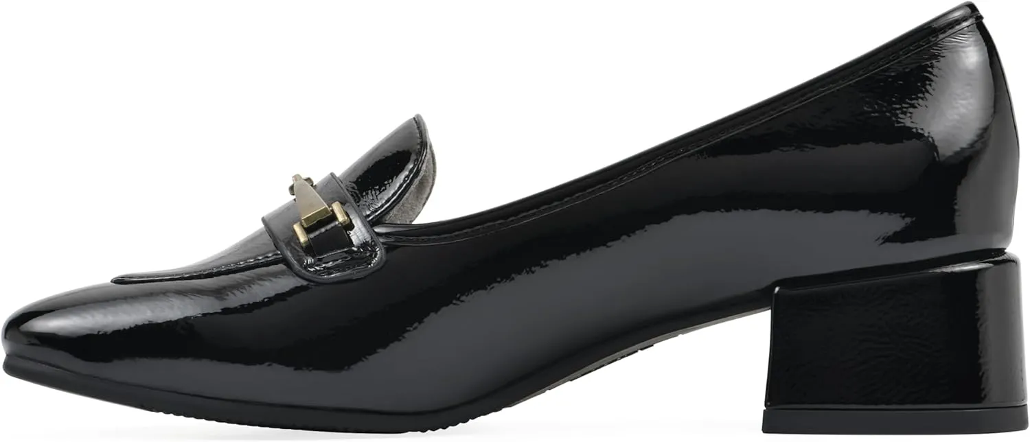 CLIFFS BY WHITE MOUNTAIN Women's Quinna Cushioned Block Heel Loafer Pump