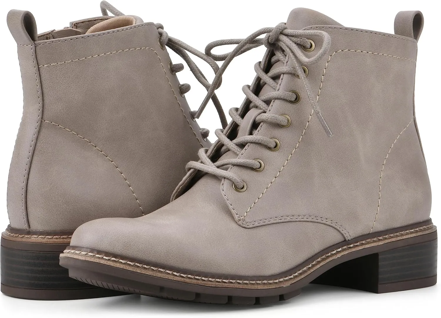 CLIFFS BY WHITE MOUNTAIN Women's Shoes Eligible Stacked Heel Lace-Up Ankle Bootie