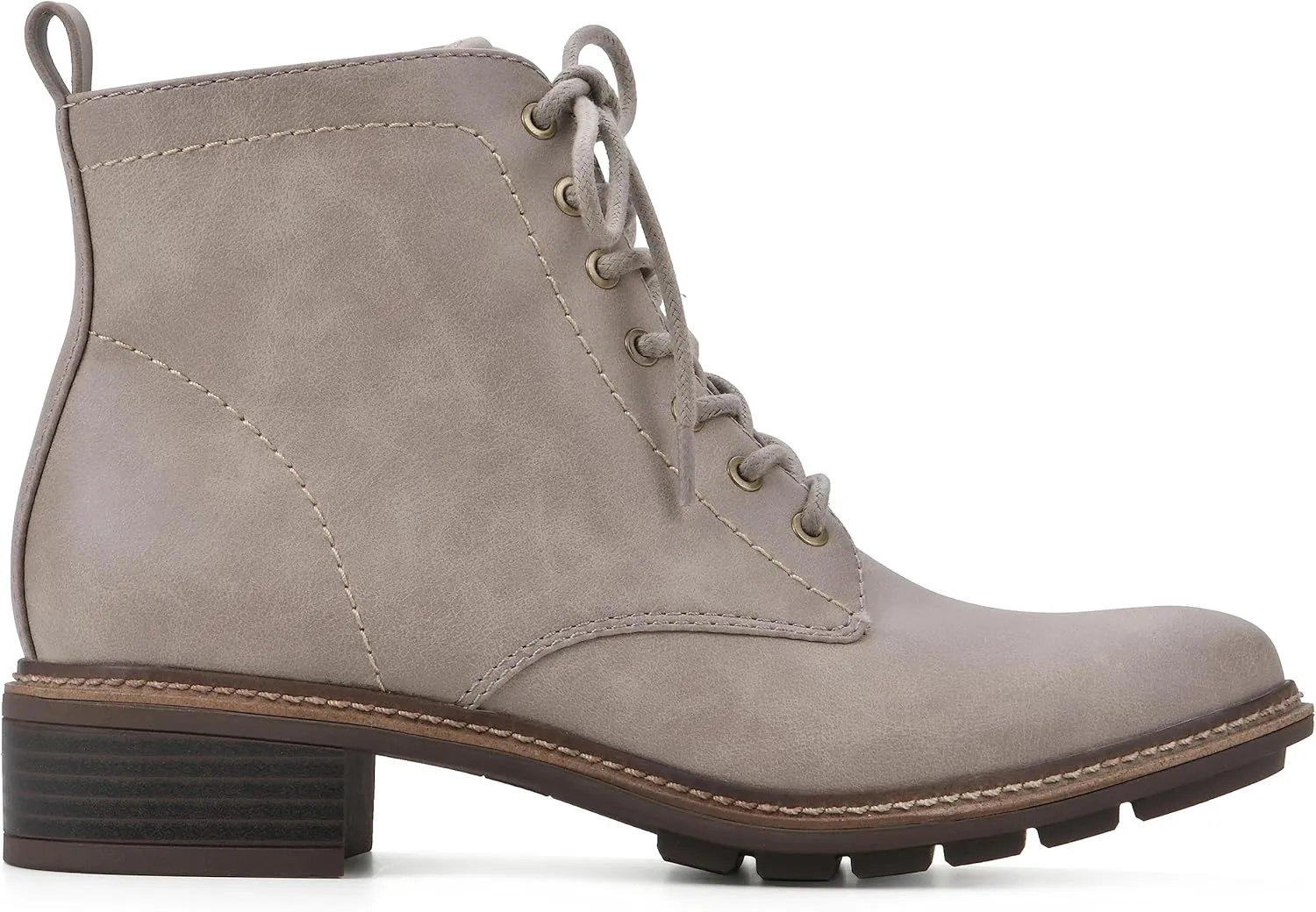 CLIFFS BY WHITE MOUNTAIN Women's Shoes Eligible Stacked Heel Lace-Up Ankle Bootie