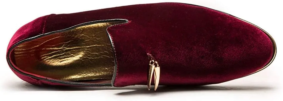 CMM Men's Metallic Penny Slippers Flats Velvet Loafers Slip-On Dress Plus Size Shoes Size 6-13