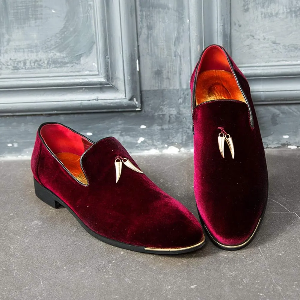 CMM Men's Metallic Penny Slippers Flats Velvet Loafers Slip-On Dress Plus Size Shoes Size 6-13