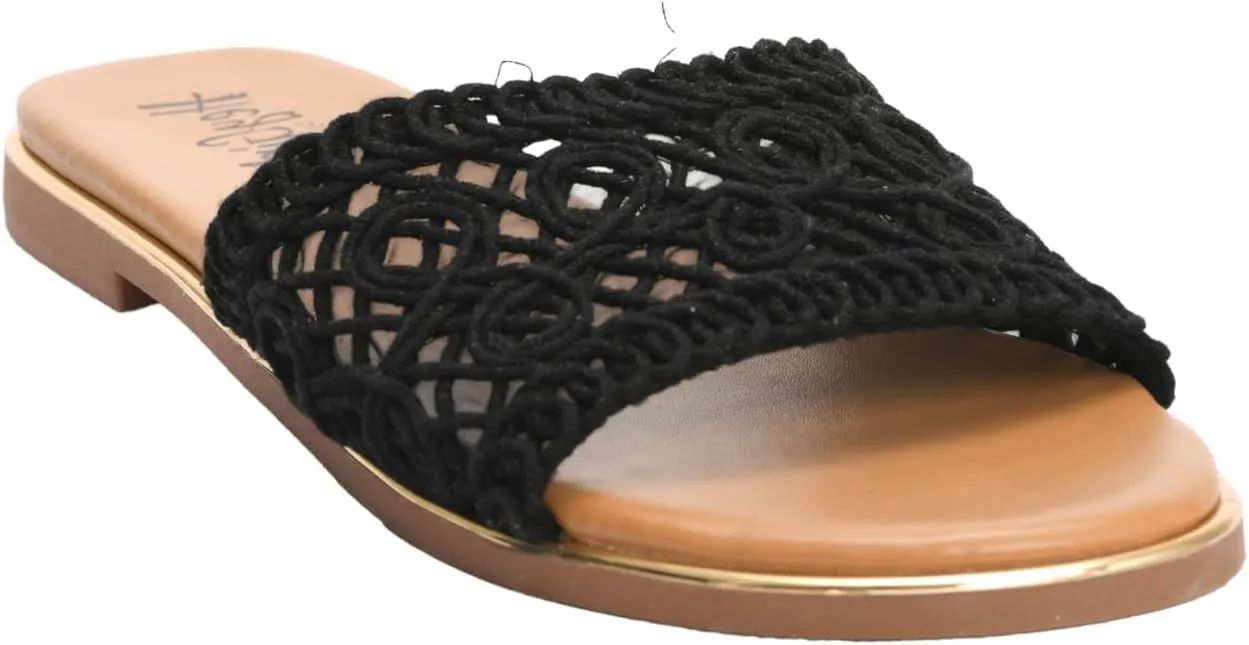 Corkys Footwear Hey Beach Women's Crochet Flat Slip-On Sandal