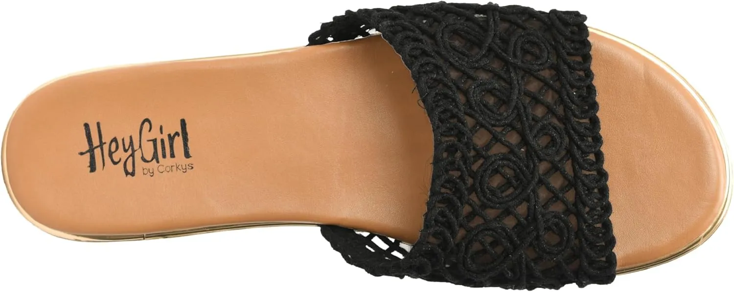 Corkys Footwear Hey Beach Women's Crochet Flat Slip-On Sandal