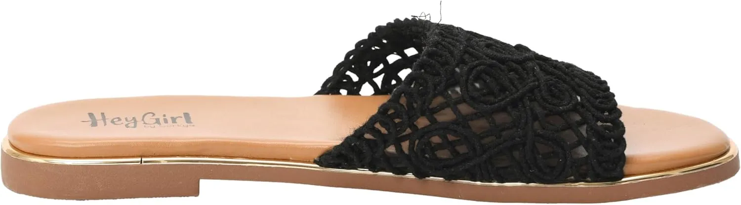 Corkys Footwear Hey Beach Women's Crochet Flat Slip-On Sandal