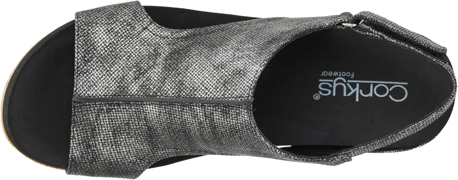 Corkys Footwear Women's Volta II Wedge Sandal - 2 Inch Cushioned Wedge, Hook & Loop Closure for Comfort & Style, Perfect for Casual & Dressy Outfits, All Day Wear