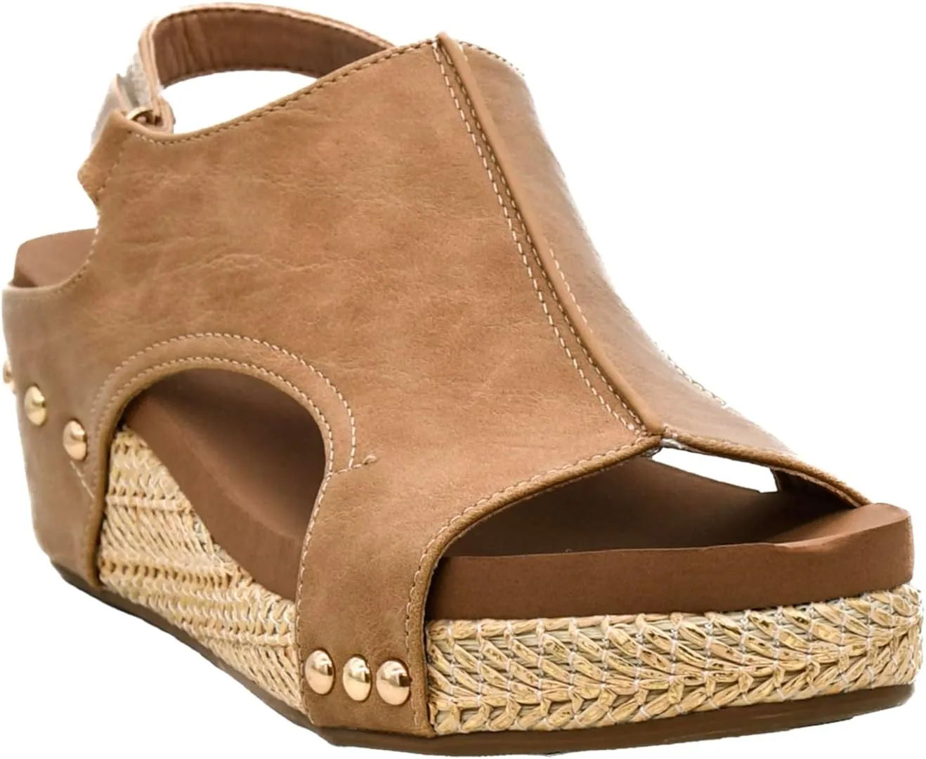 Corkys Footwear Women's Volta II Wedge Sandal - 2 Inch Cushioned Wedge, Hook & Loop Closure for Comfort & Style, Perfect for Casual & Dressy Outfits, All Day Wear
