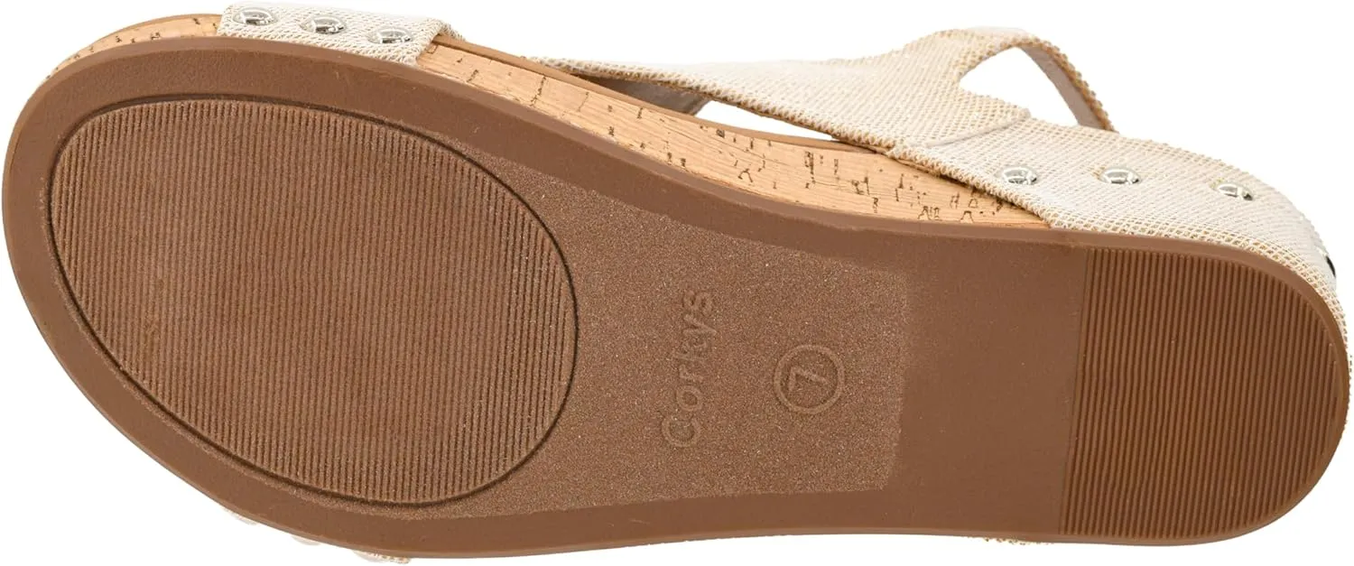 Corkys Footwear Women's Volta II Wedge Sandal - 2 Inch Cushioned Wedge, Hook & Loop Closure for Comfort & Style, Perfect for Casual & Dressy Outfits, All Day Wear