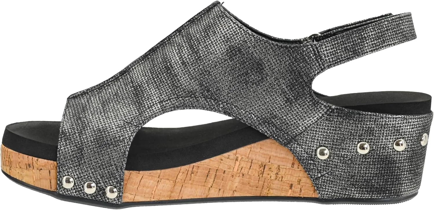 Corkys Footwear Women's Volta II Wedge Sandal - 2 Inch Cushioned Wedge, Hook & Loop Closure for Comfort & Style, Perfect for Casual & Dressy Outfits, All Day Wear