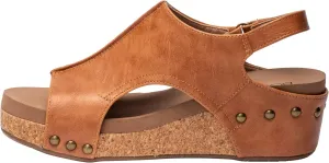 Corkys Footwear Women's Volta II Wedge Sandal - 2 Inch Cushioned Wedge, Hook & Loop Closure for Comfort & Style, Perfect for Casual & Dressy Outfits, All Day Wear