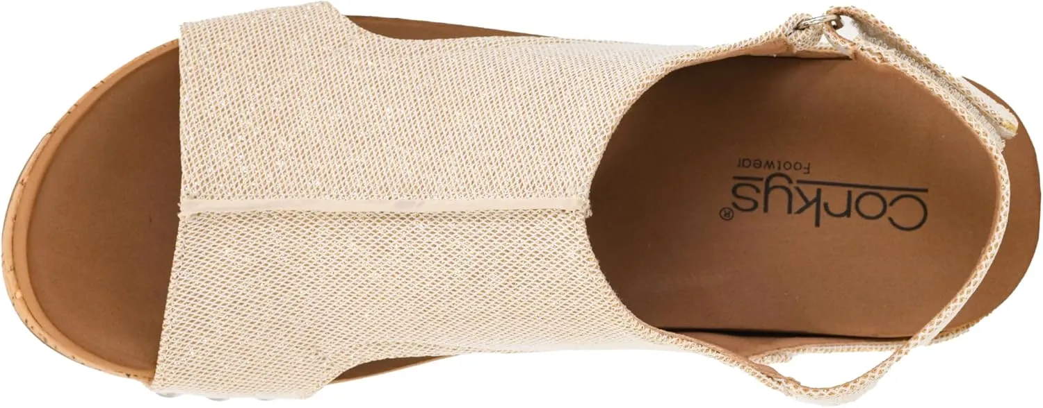 Corkys Footwear Women's Volta II Wedge Sandal - 2 Inch Cushioned Wedge, Hook & Loop Closure for Comfort & Style, Perfect for Casual & Dressy Outfits, All Day Wear
