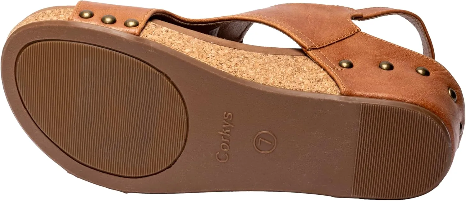 Corkys Footwear Women's Volta II Wedge Sandal - 2 Inch Cushioned Wedge, Hook & Loop Closure for Comfort & Style, Perfect for Casual & Dressy Outfits, All Day Wear