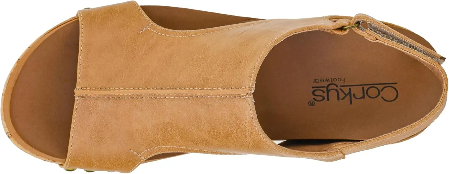 Corkys Footwear Women's Volta II Wedge Sandal - 2 Inch Cushioned Wedge, Hook & Loop Closure for Comfort & Style, Perfect for Casual & Dressy Outfits, All Day Wear