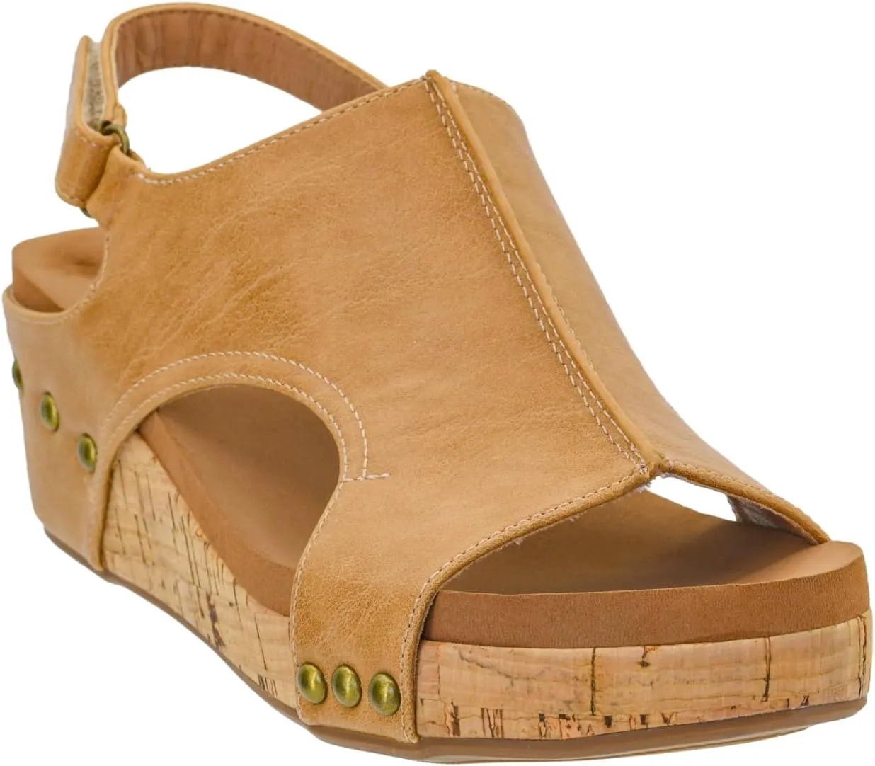 Corkys Footwear Women's Volta II Wedge Sandal - 2 Inch Cushioned Wedge, Hook & Loop Closure for Comfort & Style, Perfect for Casual & Dressy Outfits, All Day Wear