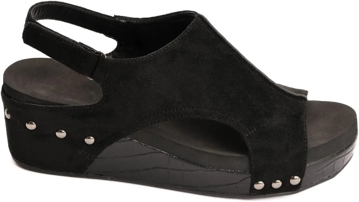 Corkys Footwear Women's Volta II Wedge Sandal - 2 Inch Cushioned Wedge, Hook & Loop Closure for Comfort & Style, Perfect for Casual & Dressy Outfits, All Day Wear