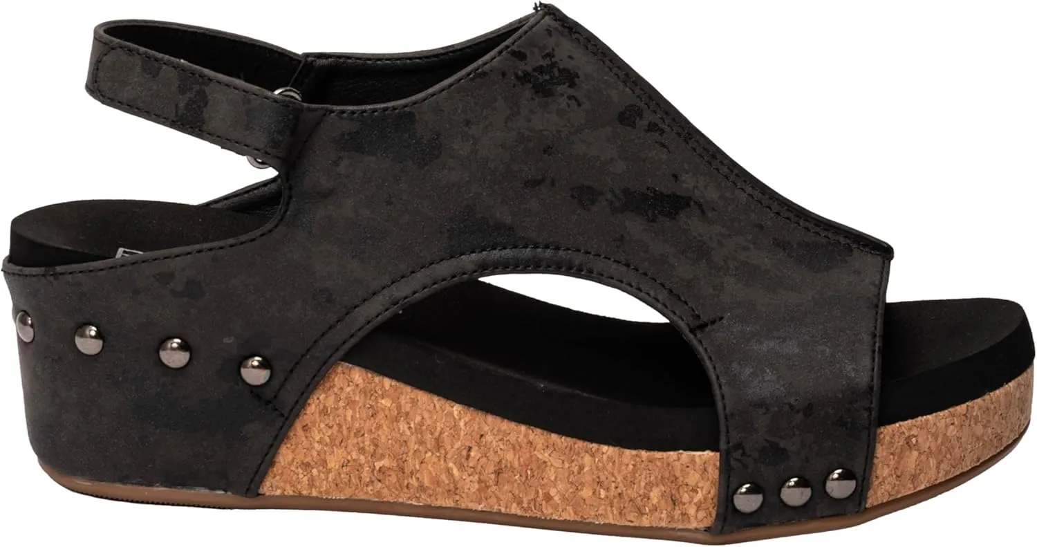 Corkys Footwear Women's Volta II Wedge Sandal - 2 Inch Cushioned Wedge, Hook & Loop Closure for Comfort & Style, Perfect for Casual & Dressy Outfits, All Day Wear