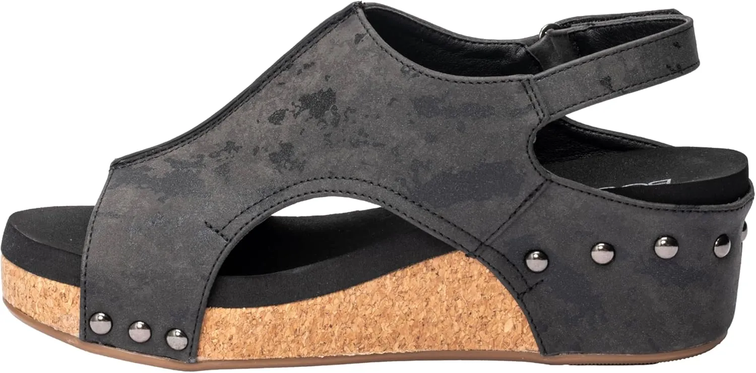 Corkys Footwear Women's Volta II Wedge Sandal - 2 Inch Cushioned Wedge, Hook & Loop Closure for Comfort & Style, Perfect for Casual & Dressy Outfits, All Day Wear