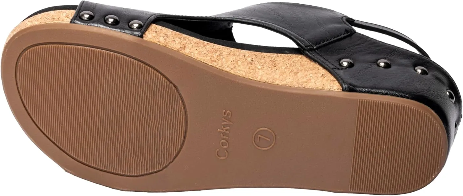 Corkys Footwear Women's Volta II Wedge Sandal - 2 Inch Cushioned Wedge, Hook & Loop Closure for Comfort & Style, Perfect for Casual & Dressy Outfits, All Day Wear