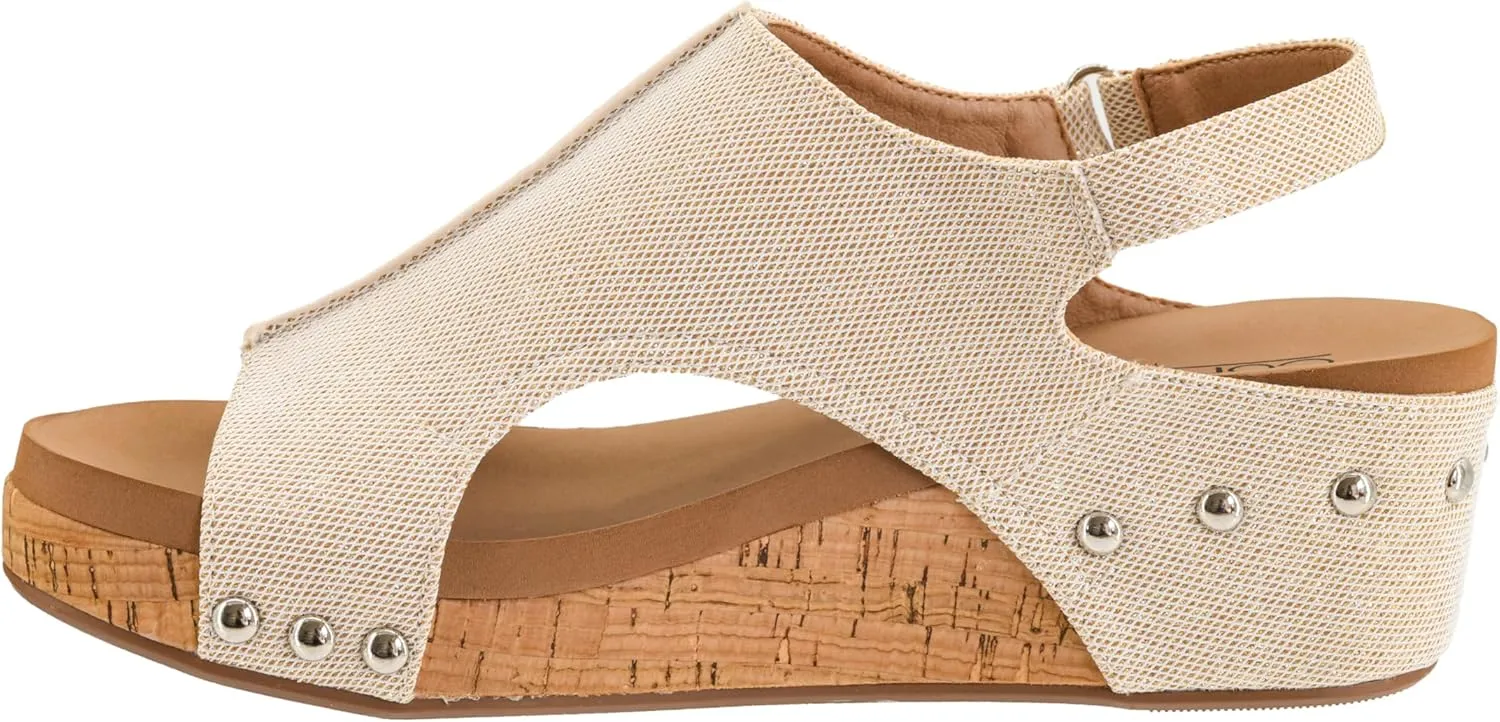 Corkys Footwear Women's Volta II Wedge Sandal - 2 Inch Cushioned Wedge, Hook & Loop Closure for Comfort & Style, Perfect for Casual & Dressy Outfits, All Day Wear
