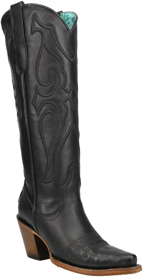 CORRAL LADIE'S PURE WHITE MATCHING STITCH PATTERN & INLAY PULLSTRAPS SNIP TOE, SNIP TOE, LEATHER SOLE, WESTERN, Z5074