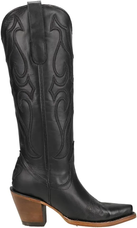 CORRAL LADIE'S PURE WHITE MATCHING STITCH PATTERN & INLAY PULLSTRAPS SNIP TOE, SNIP TOE, LEATHER SOLE, WESTERN, Z5074
