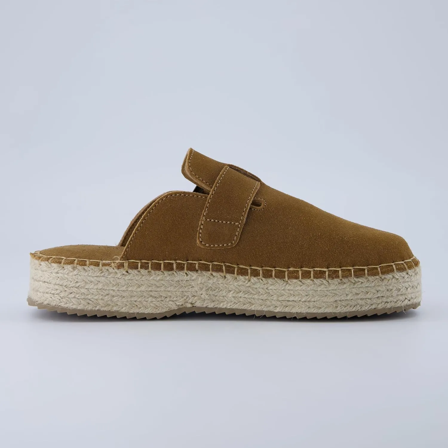 CUSHIONAIRE Andy Women’s Espadrille Mule – Suede Slip-On Clog with Adjustable Buckle, Cushioned Insole & Jute Platform