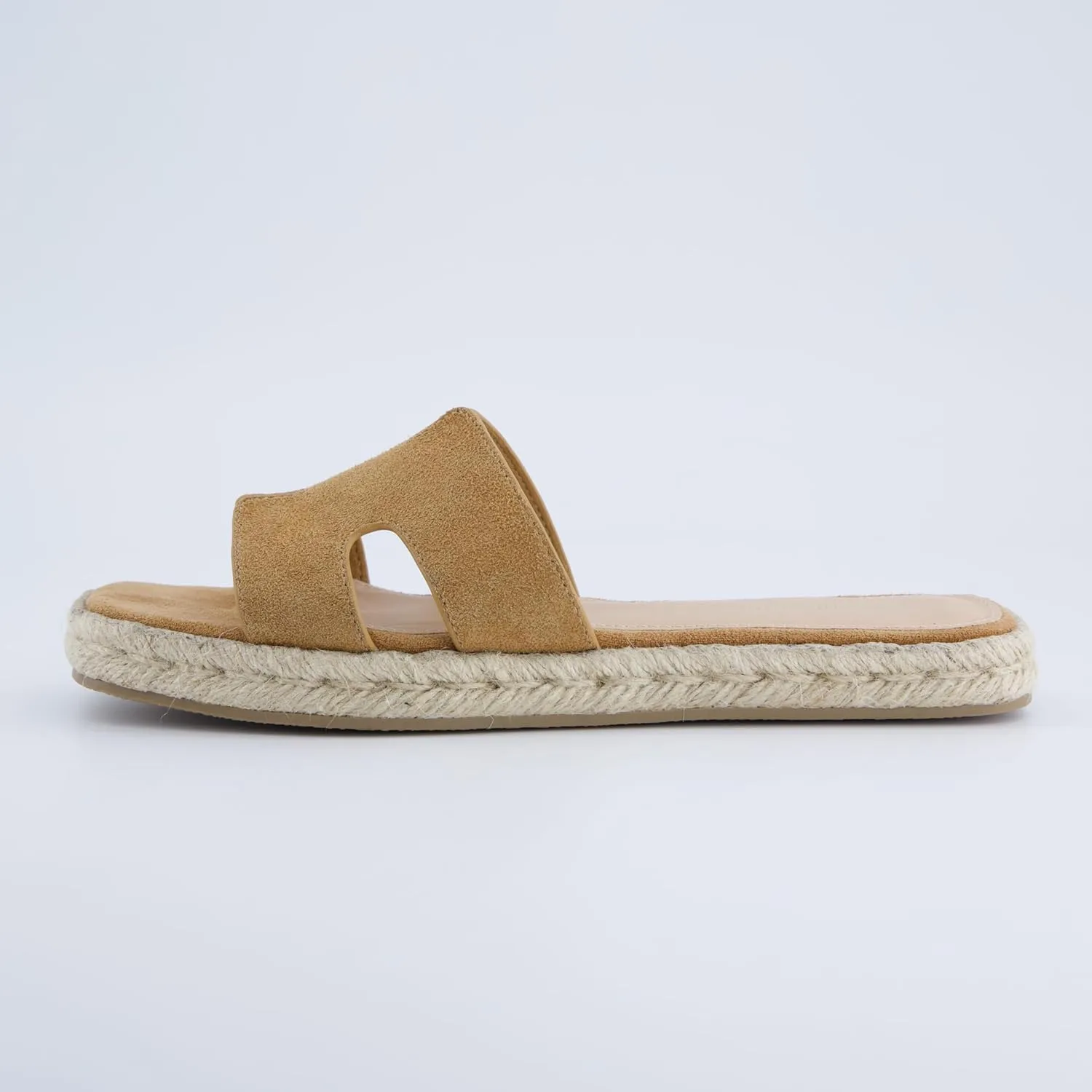 CUSHIONAIRE Avocado Women’s Espadrille Slide Sandal – Suede Cutout Upper with Jute-Wrapped Platform & Cushioned Footbed