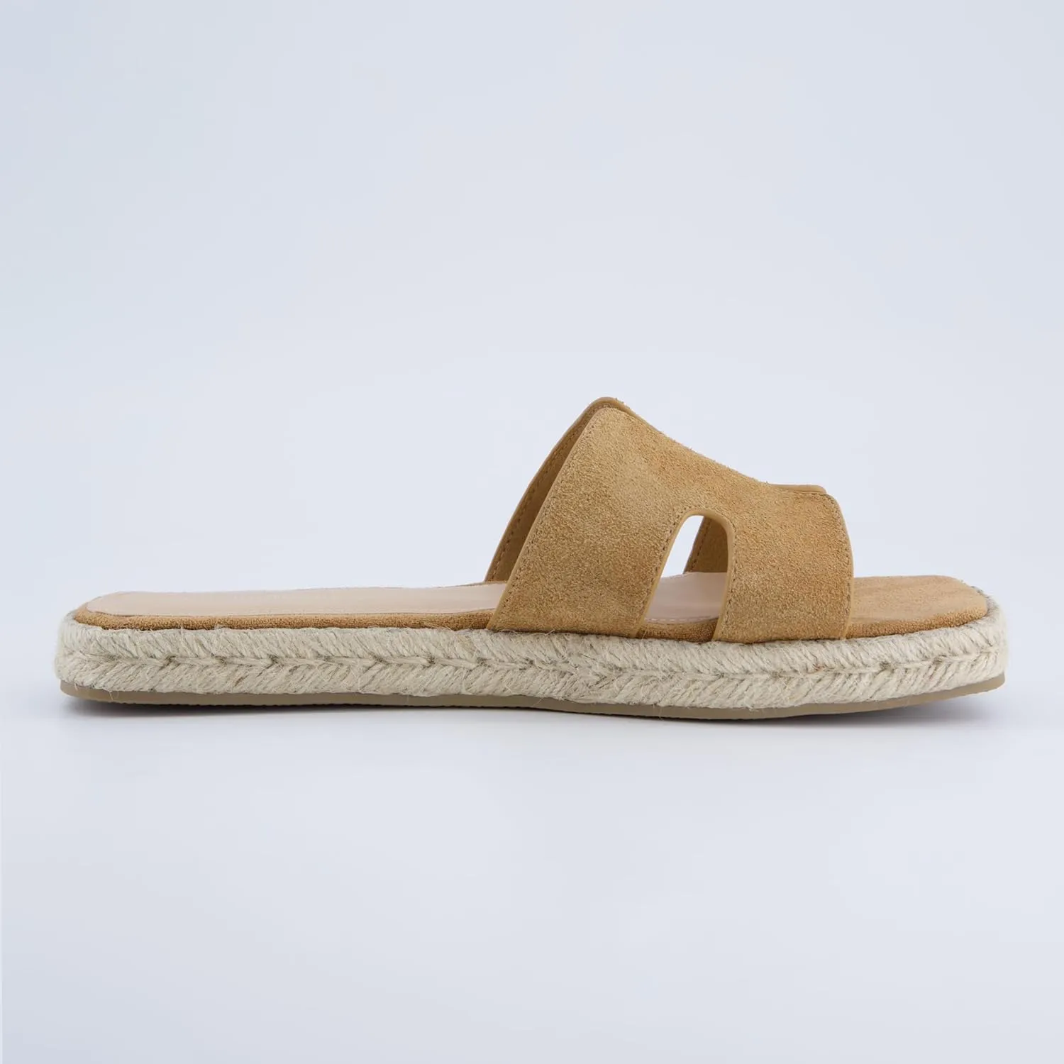 CUSHIONAIRE Avocado Women’s Espadrille Slide Sandal – Suede Cutout Upper with Jute-Wrapped Platform & Cushioned Footbed