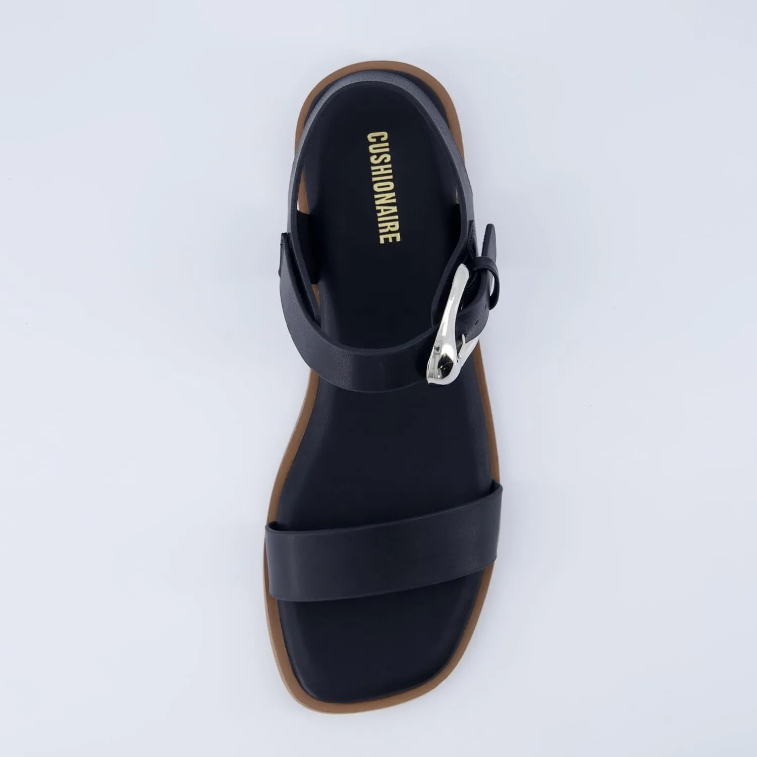CUSHIONAIRE Cello Women's Ankle Strap Sandal With Cushioned Footbed and Adjustable Buckle