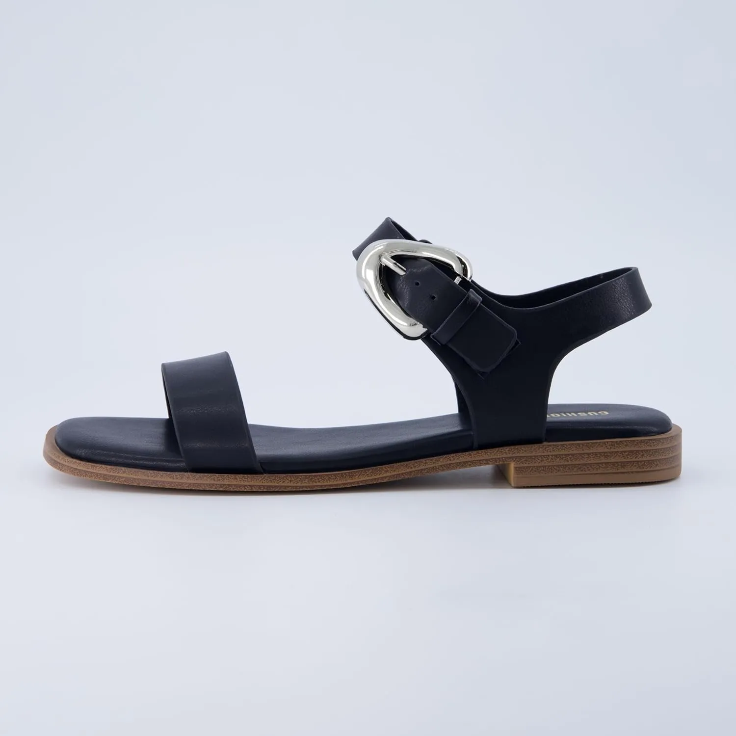 CUSHIONAIRE Cello Women's Ankle Strap Sandal With Cushioned Footbed and Adjustable Buckle